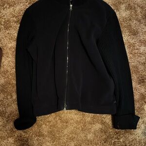 Route 66 Black Acrylic Zip-Up Jacket